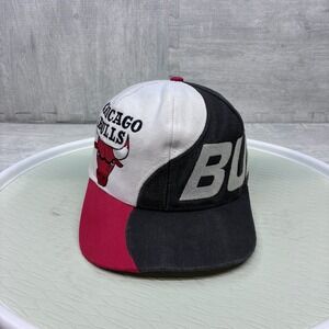 Vintage Chicago Bulls Hat Cap Snapback Black Red White Graffiti Swoosh Logo 7